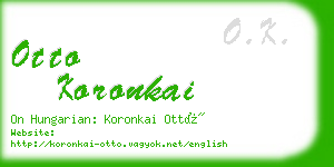 otto koronkai business card